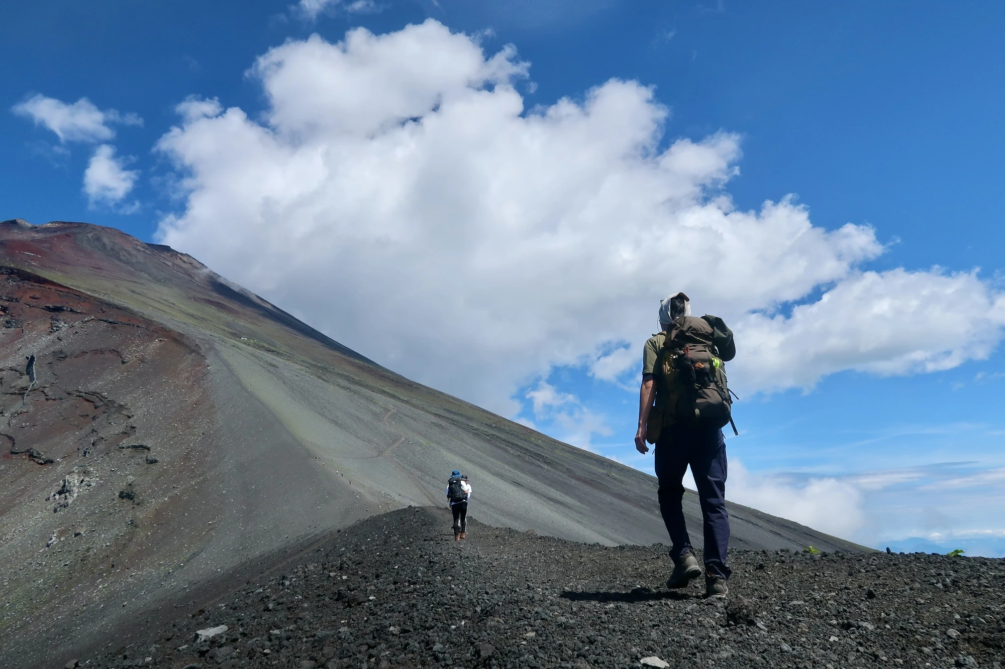 富士登山の様子
